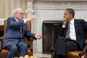 Warren Buffett und Barack Obama im Weißen Haus, Quelle: Wikipedia