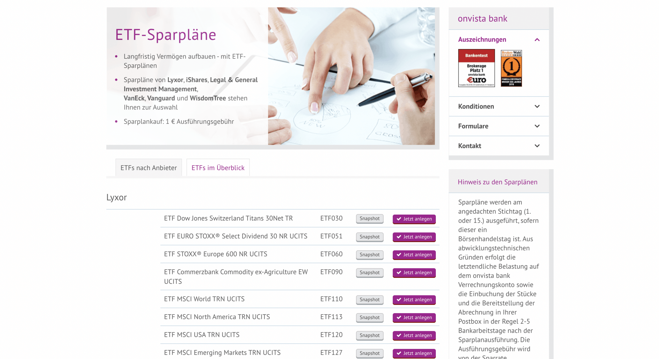 Onvista ETF Sparpläne