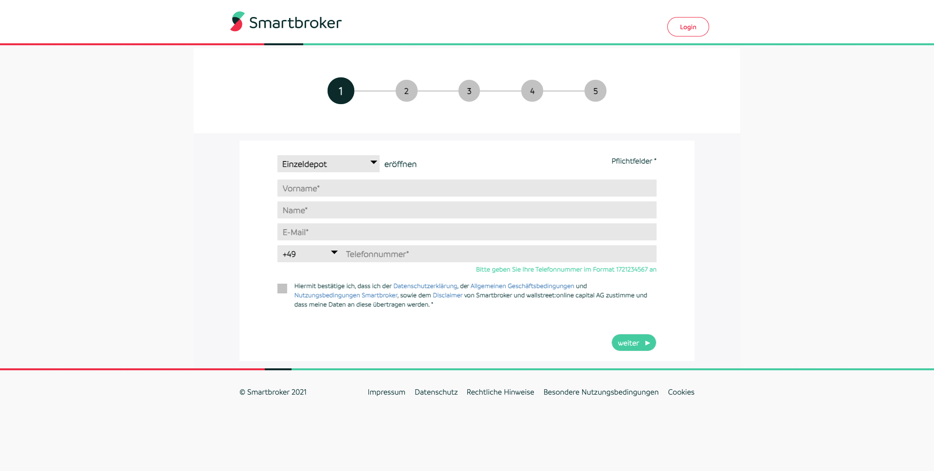 Smartbroker Depot eröffnen