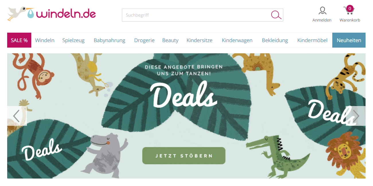 Windeln.de Webseite