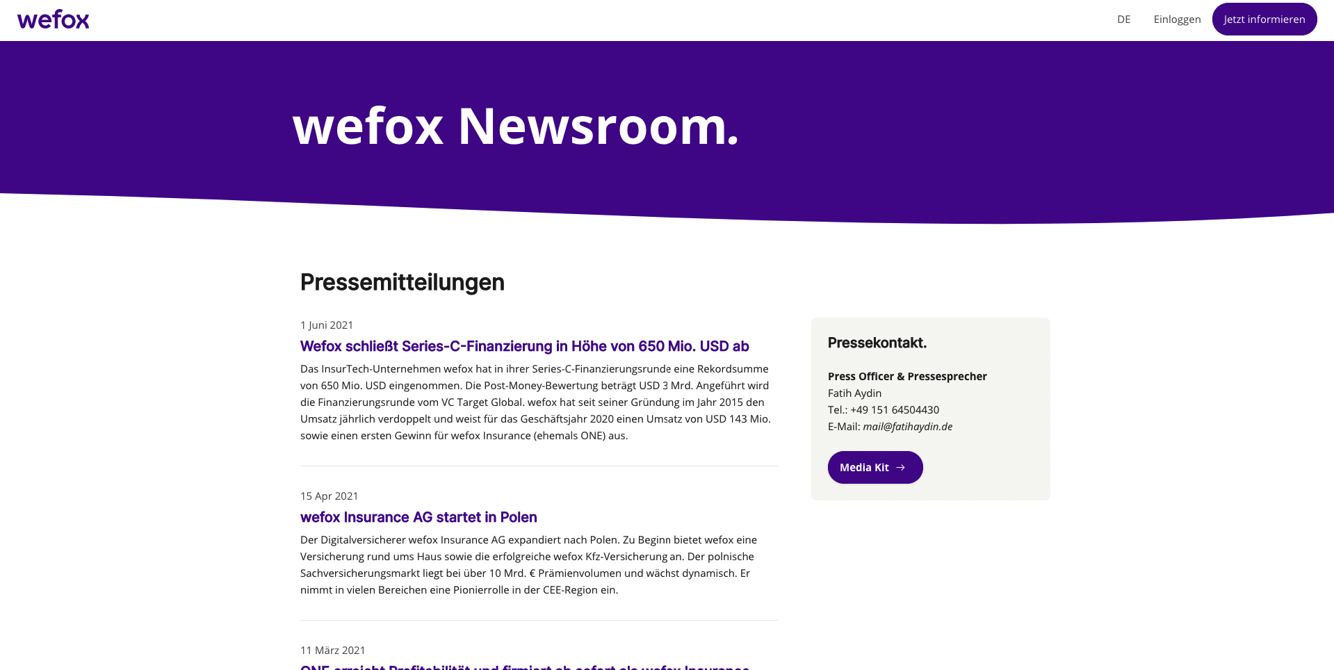 Wefox news