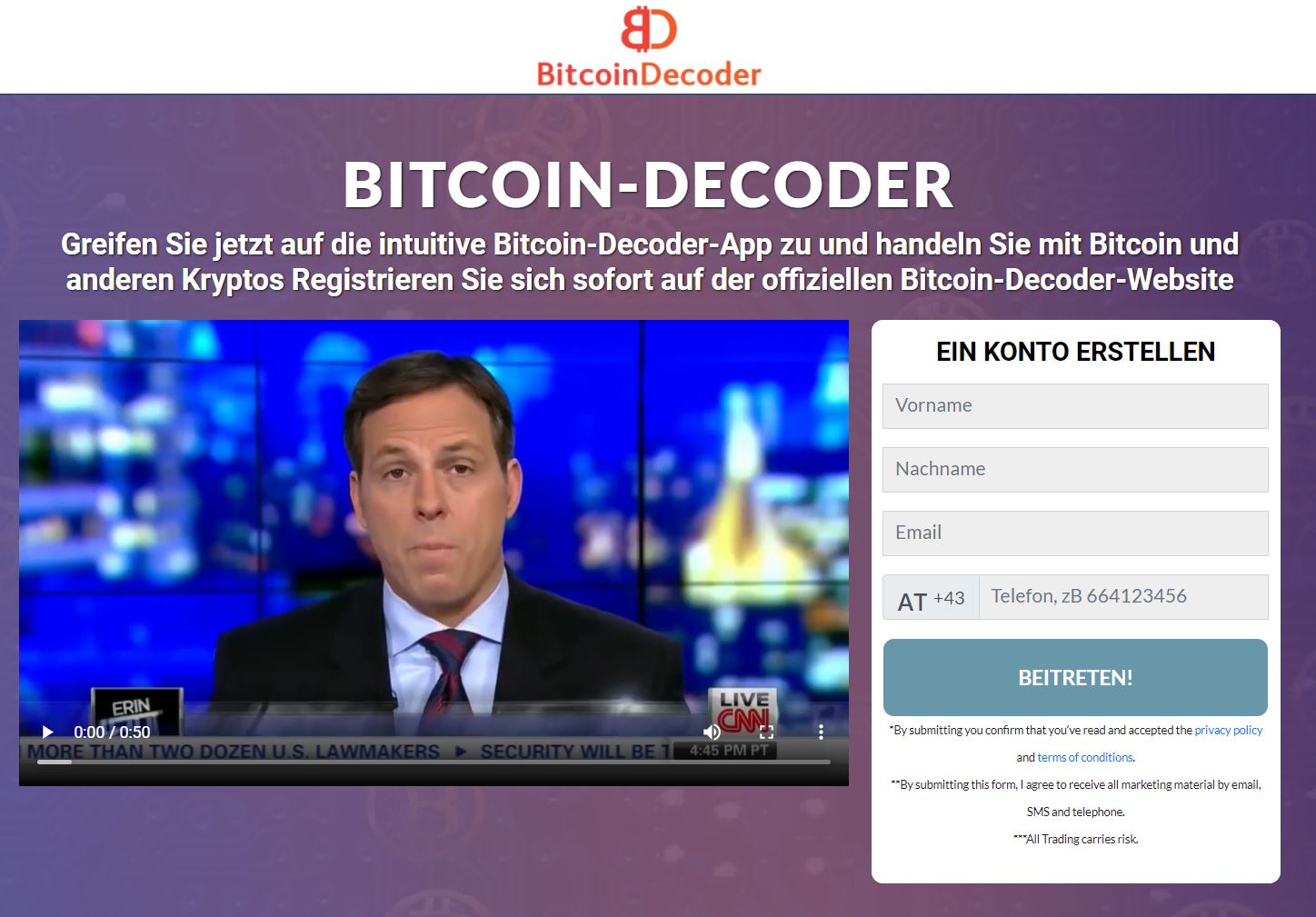Bitcoin Decoder Webseite