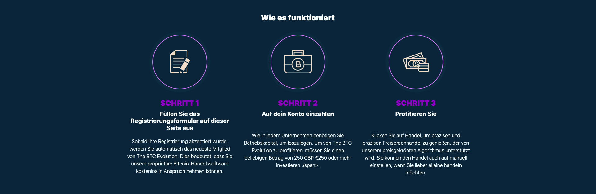 Bitcoin Evolution wie es funktioniert