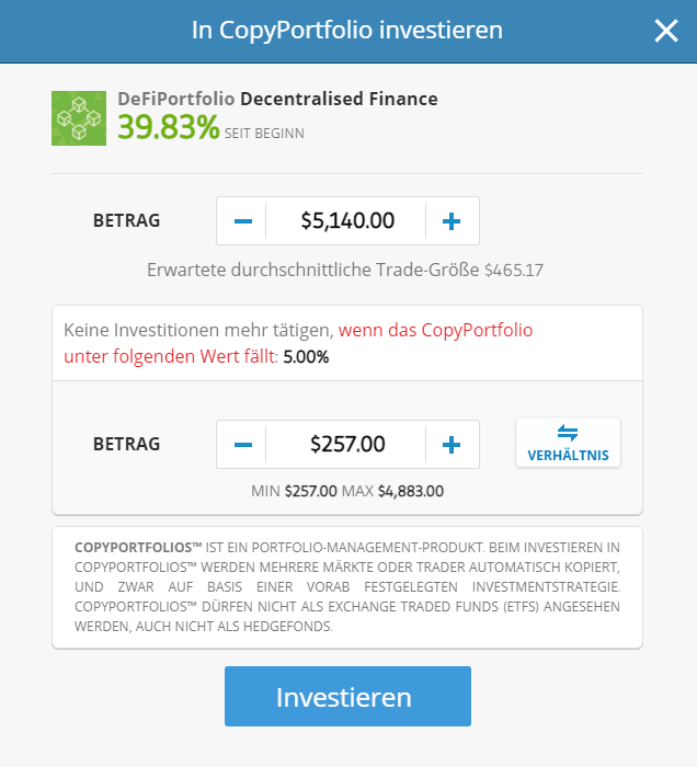 eToro DeFi-Portfolio