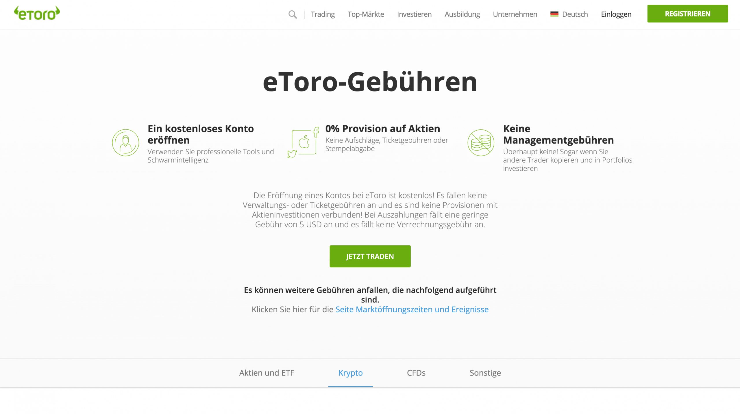 eToro Gebuehren