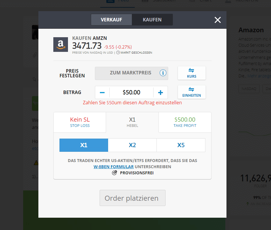 Amazon Aktie kaufen etoro kaufen