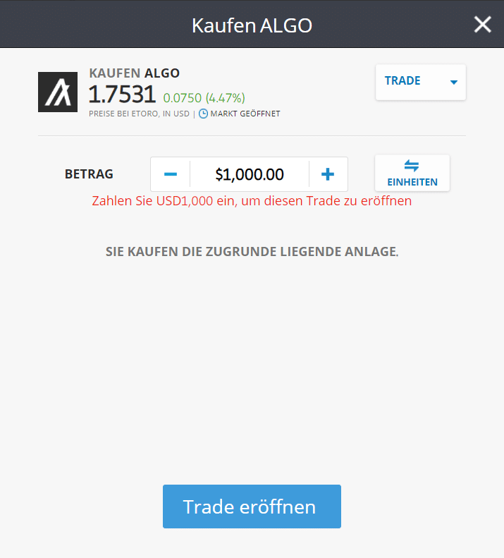 Algorand kaufen