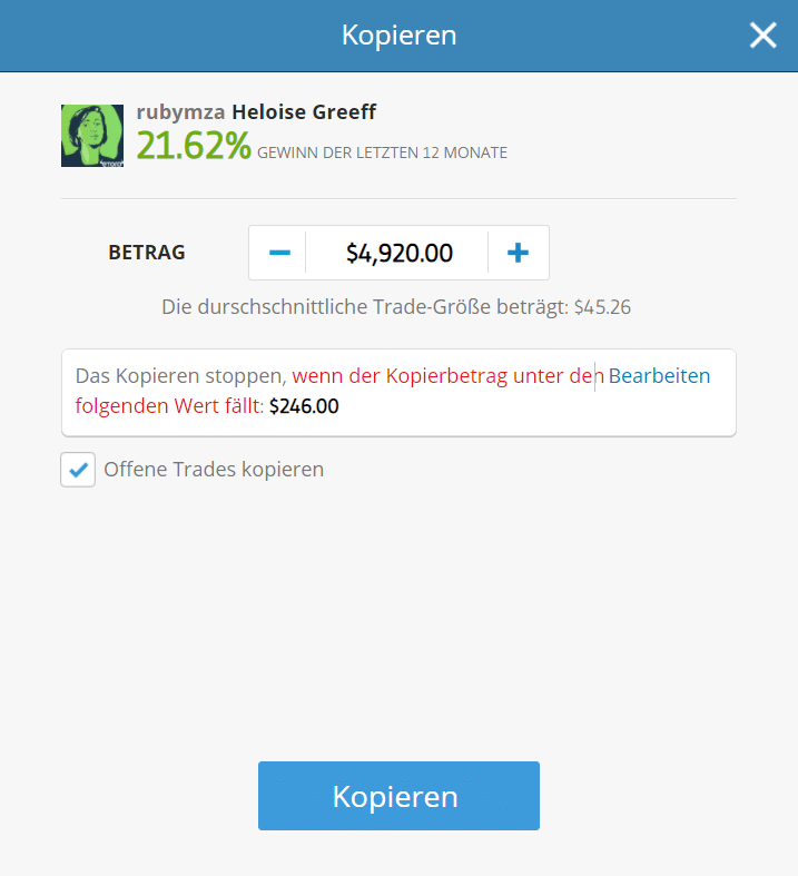 CopyTrader kopieren