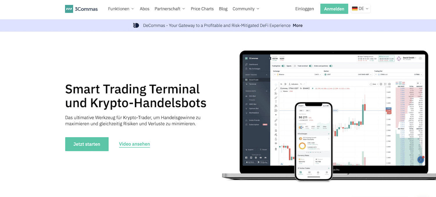 3Commas Registrieren