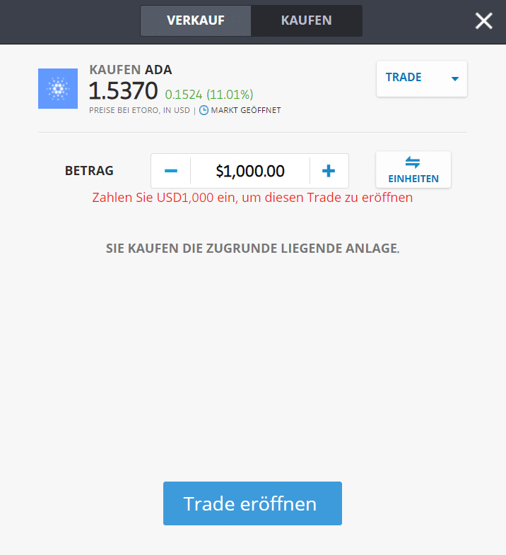 Cardano ADA kaufen