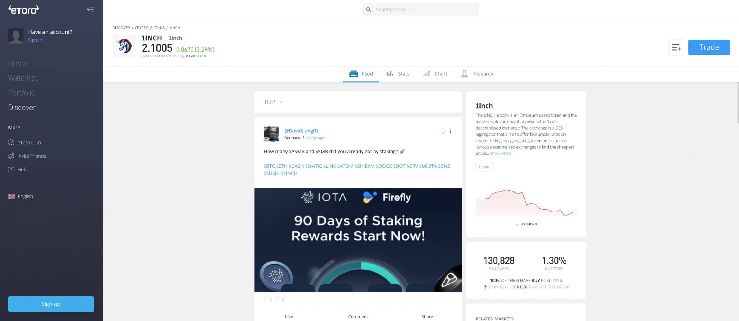 1inch Etoro