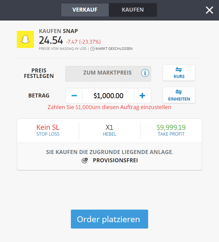 Snapchat Aktie kaufe