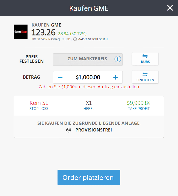 GME Aktie kaufen