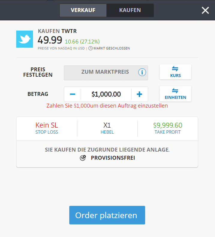 Twitter Aktie kaufen