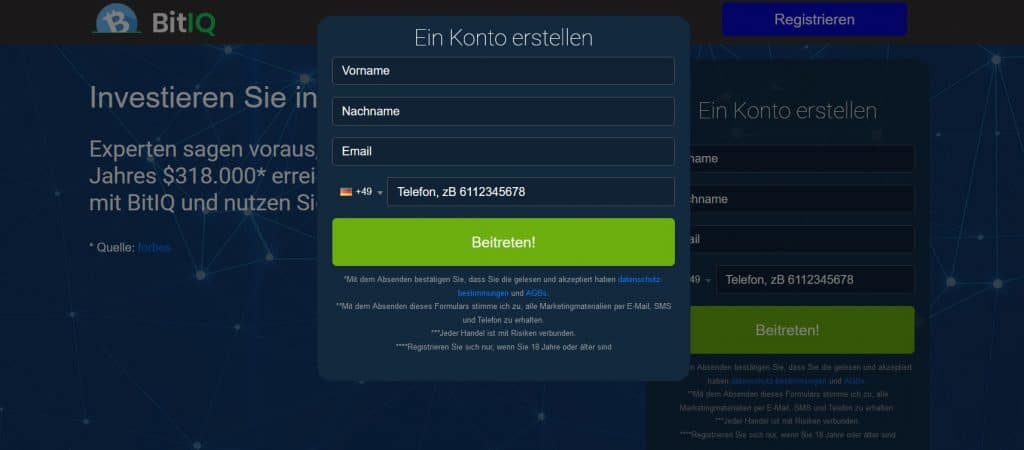 BitIQ Konto eröffnen