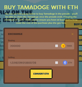 Tamadoge kaufen mit Ethereum ETH