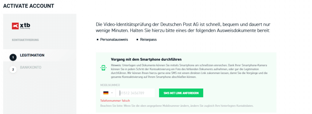 XTB Verifizierung