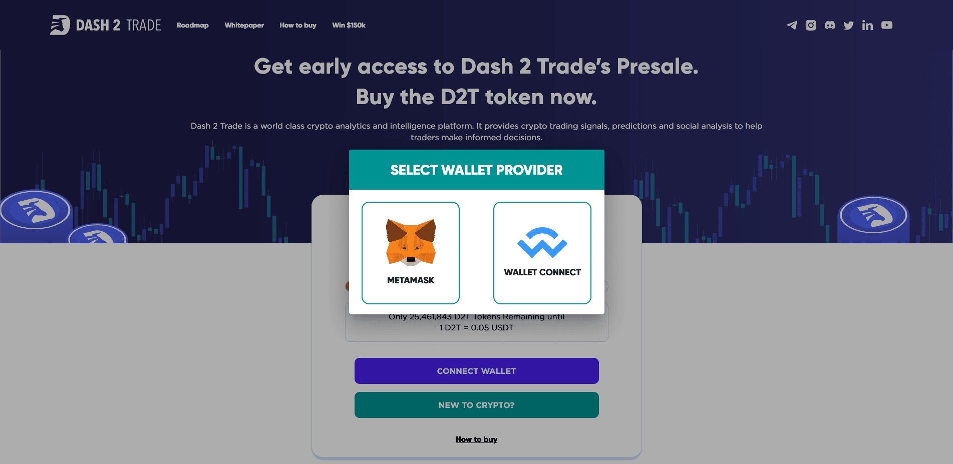 Dash 2 Trade Vorverkauf - Wallet verbinden 2
