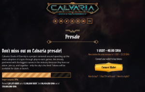 Calvaria Presale Verbindung mit Website