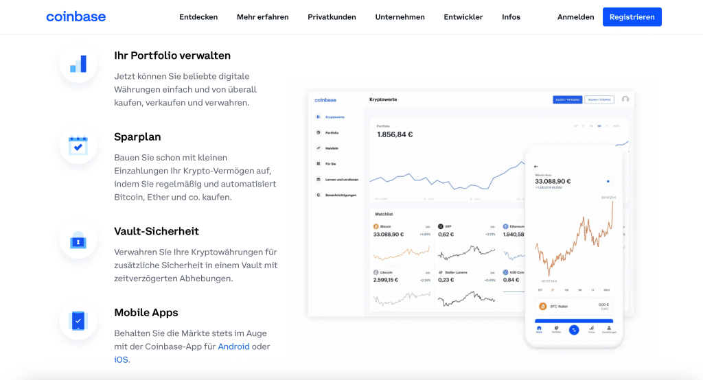 coinbase homepage