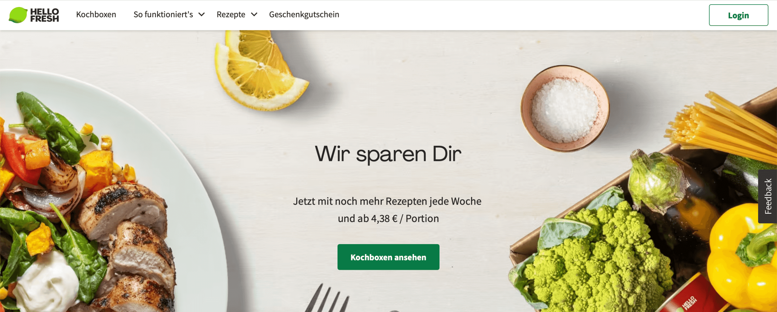 HelloFresh Homepage