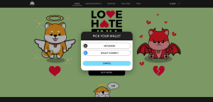 Wallet mit Website von Love Hate Inu Vorverkauf verbinden