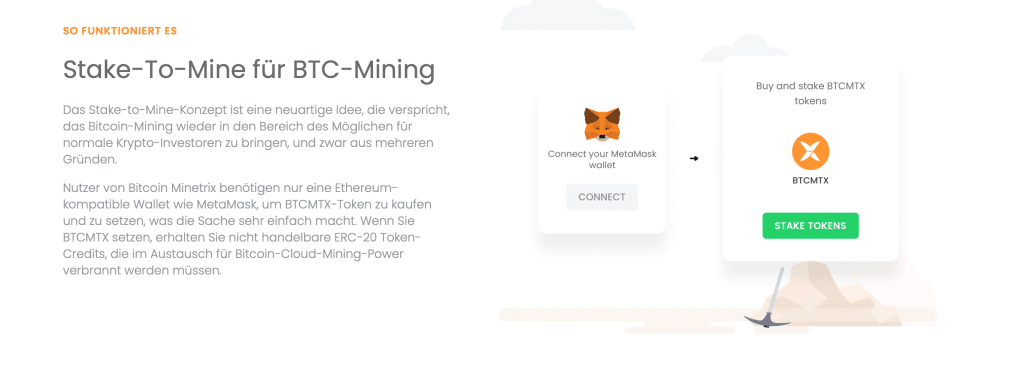 BTC Minetrix Stake to mine